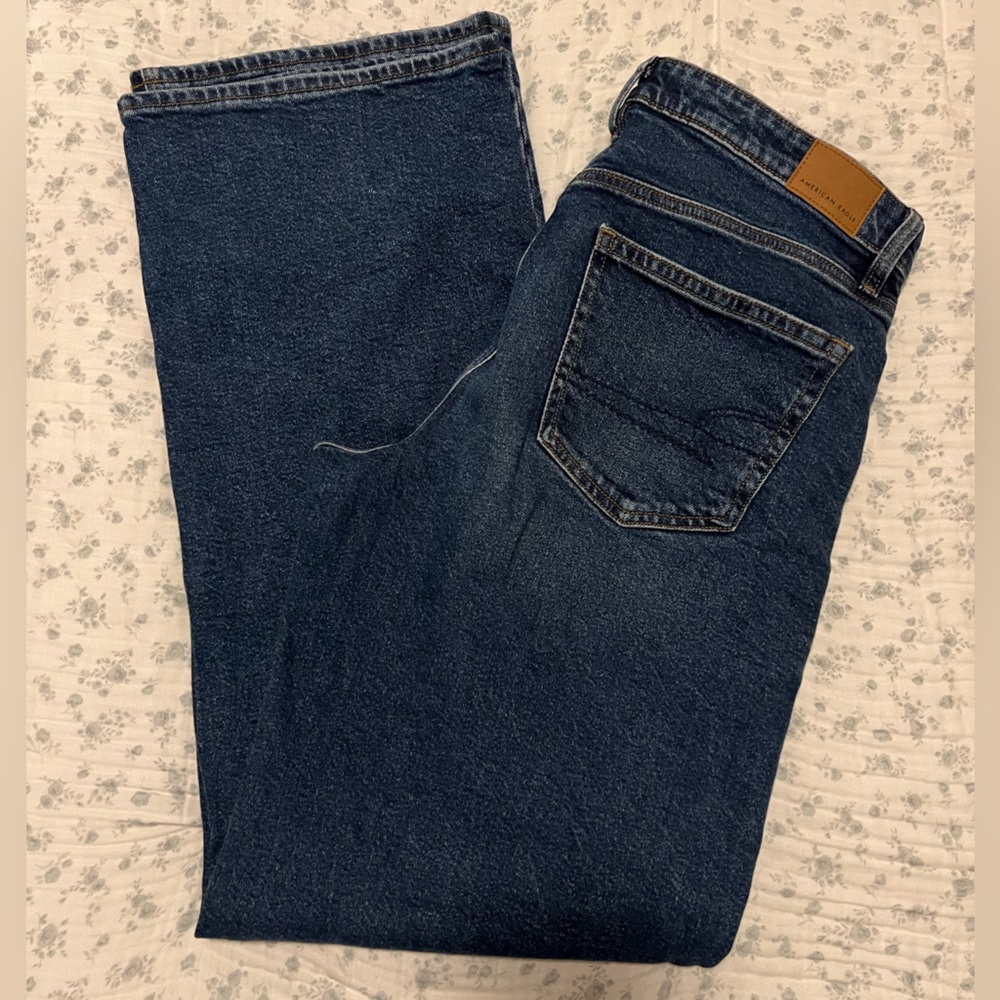 American Eagle Outfitters Deep Blue Wide-legged Jeans - Xlong